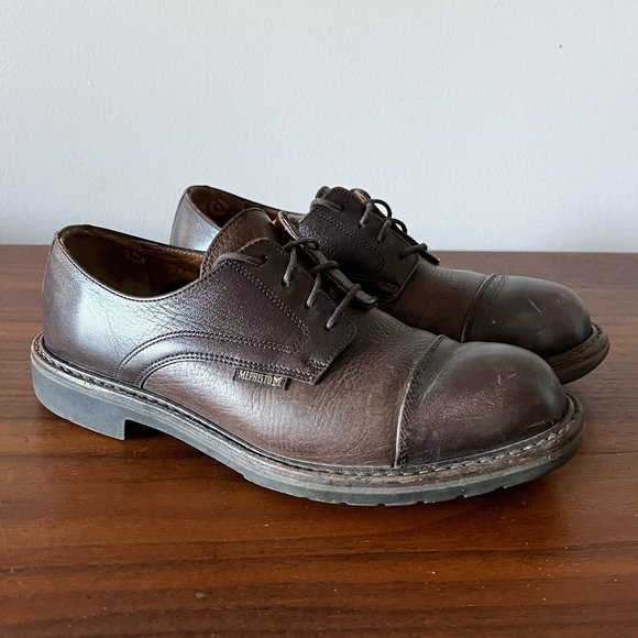 Mephisto Goodyear Welted Brown Leather Oxford Shoes Men's 7 Made in France - Picture 1 of 10